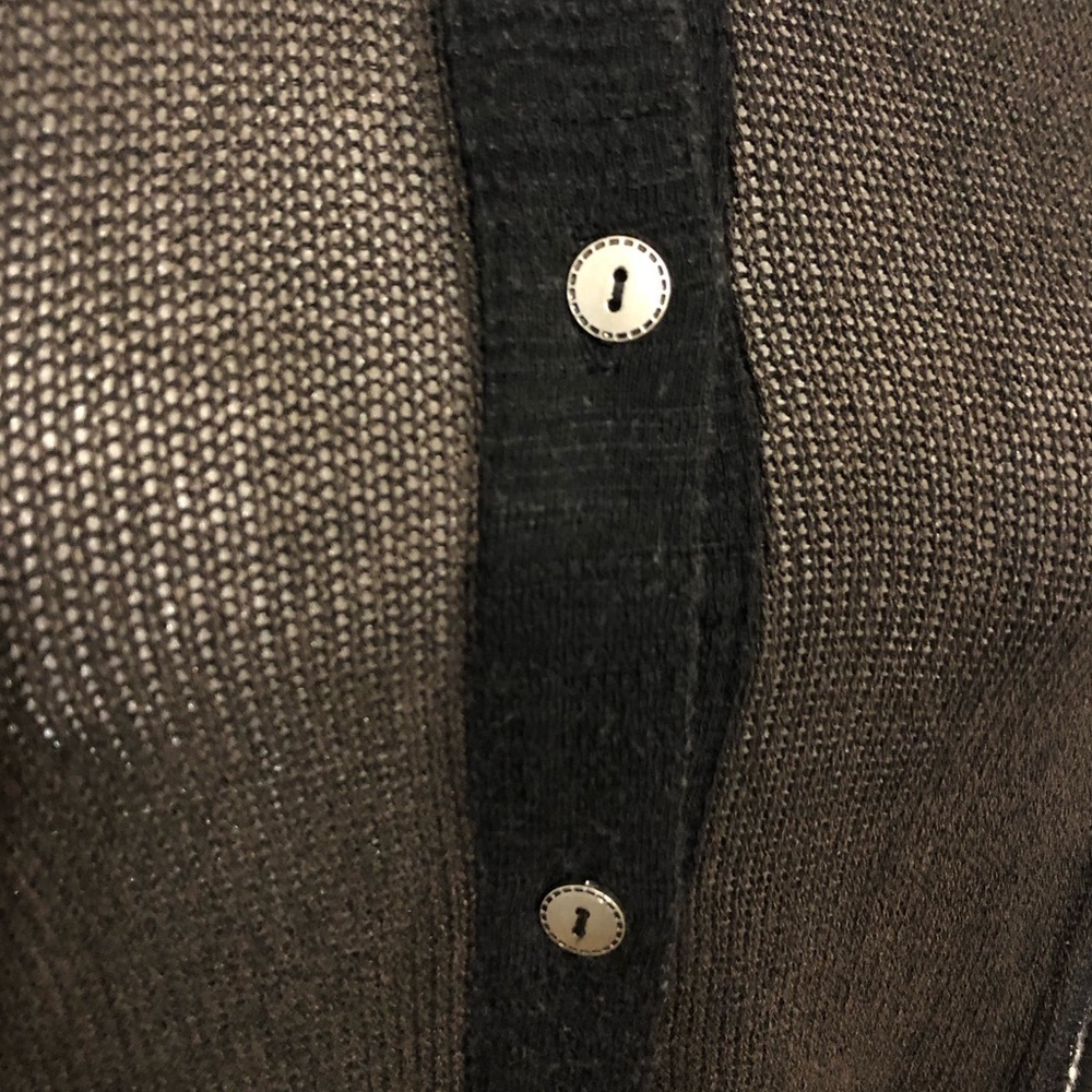 POL Patchwork Wide Bell Sleeve Button Down Knit L… - image 3